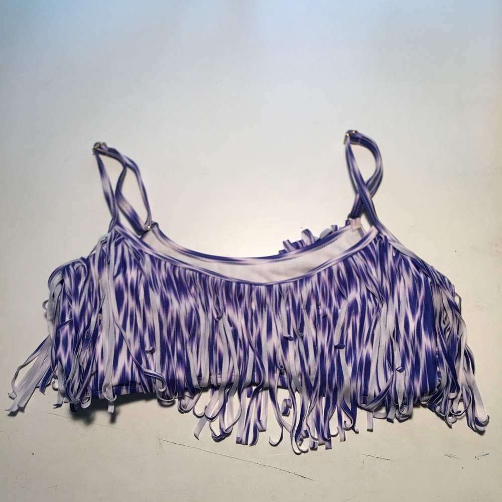 blue tie dye bikini top